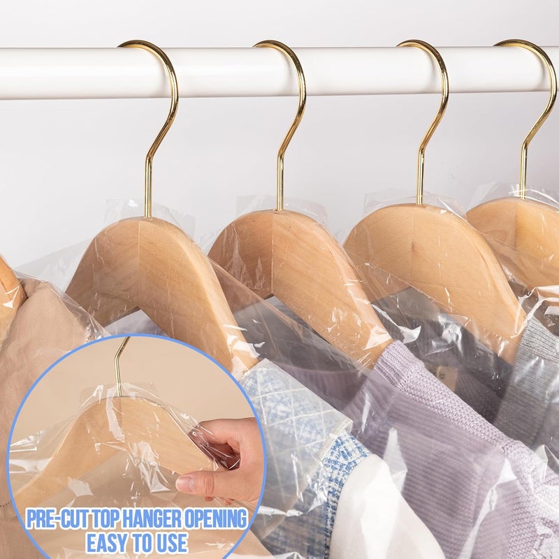 AYZTKUX 97 Pack Dry Cleaner Bags, (45x70cm) Clear Dry Cleaning Bags for Hanging Clothes, Garment Bags for Short or Children's Clothes - Image 3